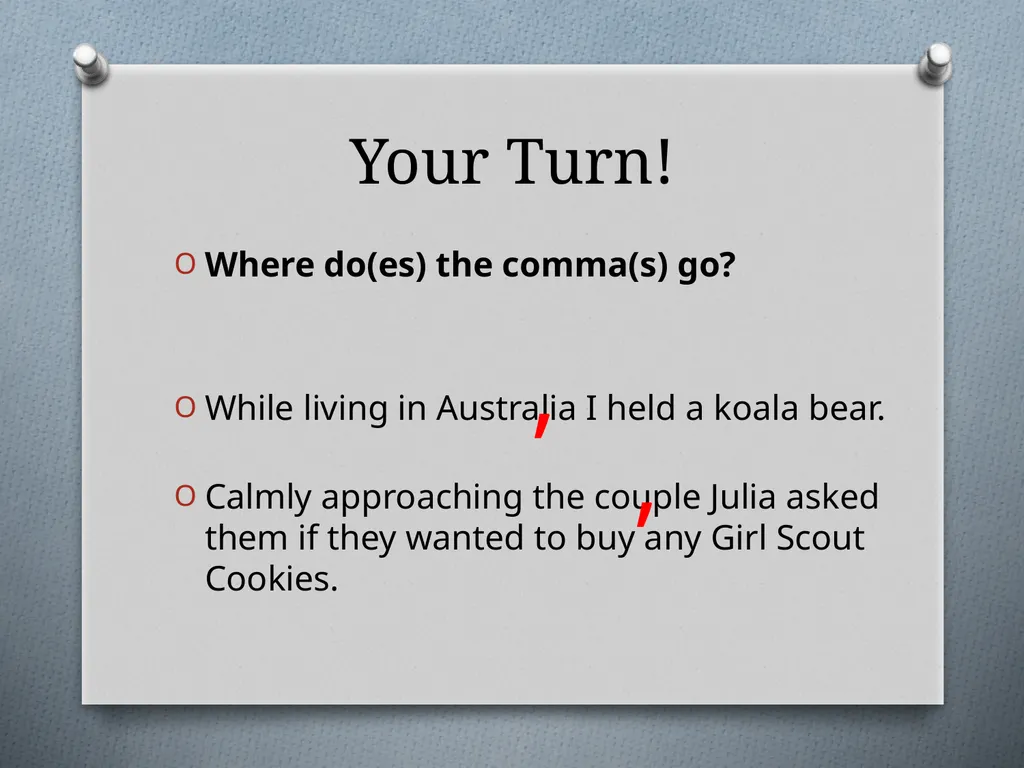 Commas They Save Lives , Comma Rules to Review - slide 18 of 30