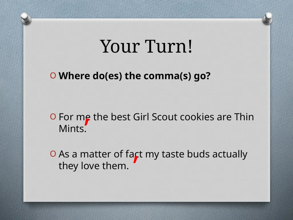 Commas They Save Lives , Comma Rules to Review - slide 20 of 30