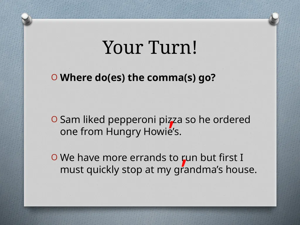 Commas They Save Lives , Comma Rules to Review - slide 23 of 30