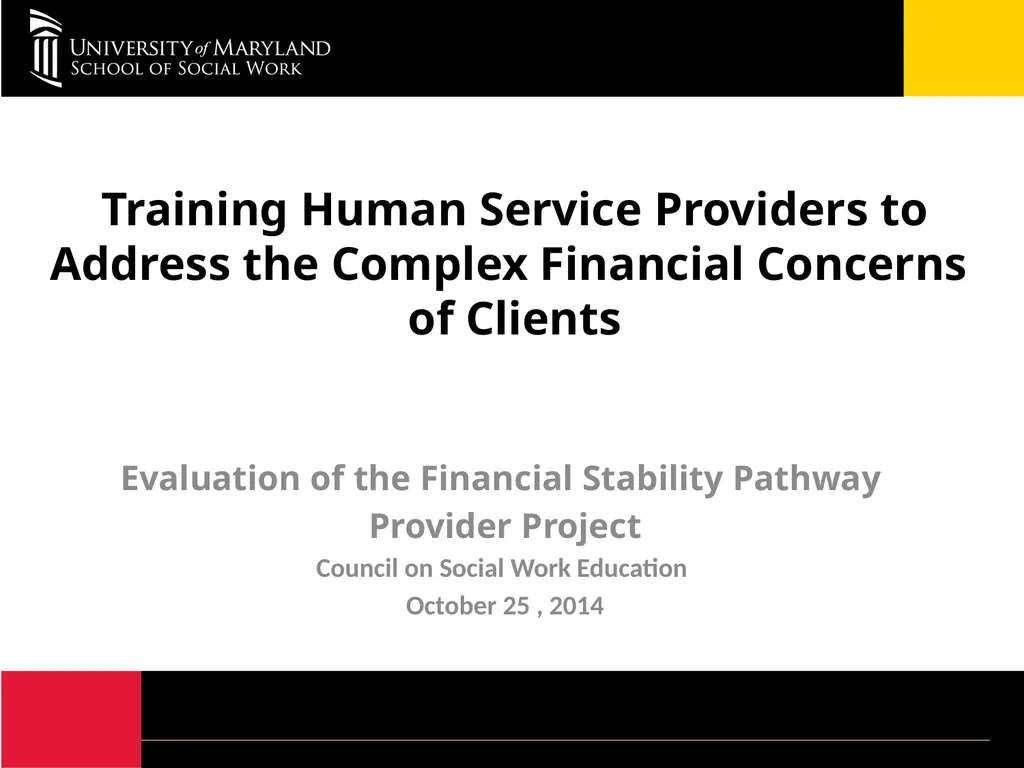 Training Human Service Providers to Address the - slide 1 of 30