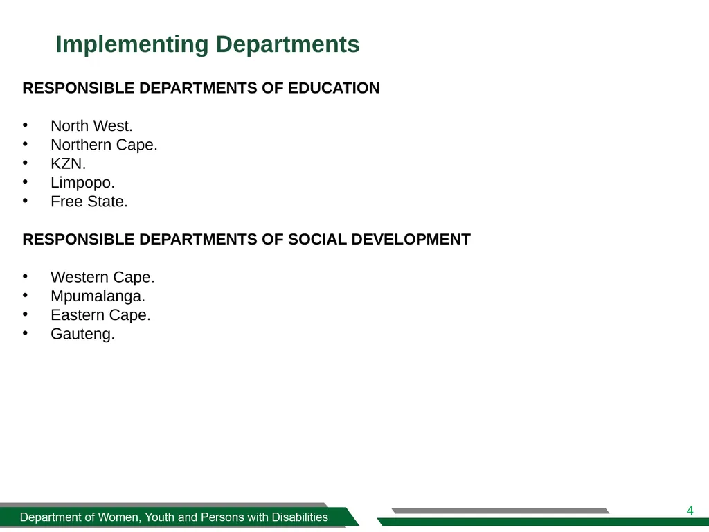 DWYPD SANITARY DIGNITY IMPLEMENTATION FRAMEWORK - slide 4 of 17