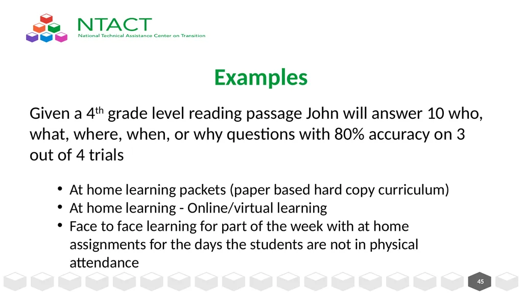IEP Development and Implementation Considerations - slide 45 of 61