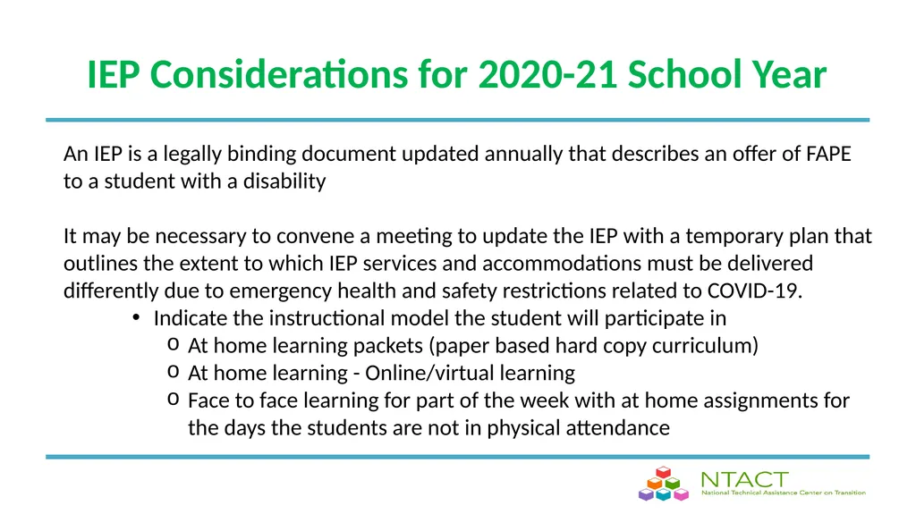 IEP Development and Implementation Considerations - slide 14 of 61