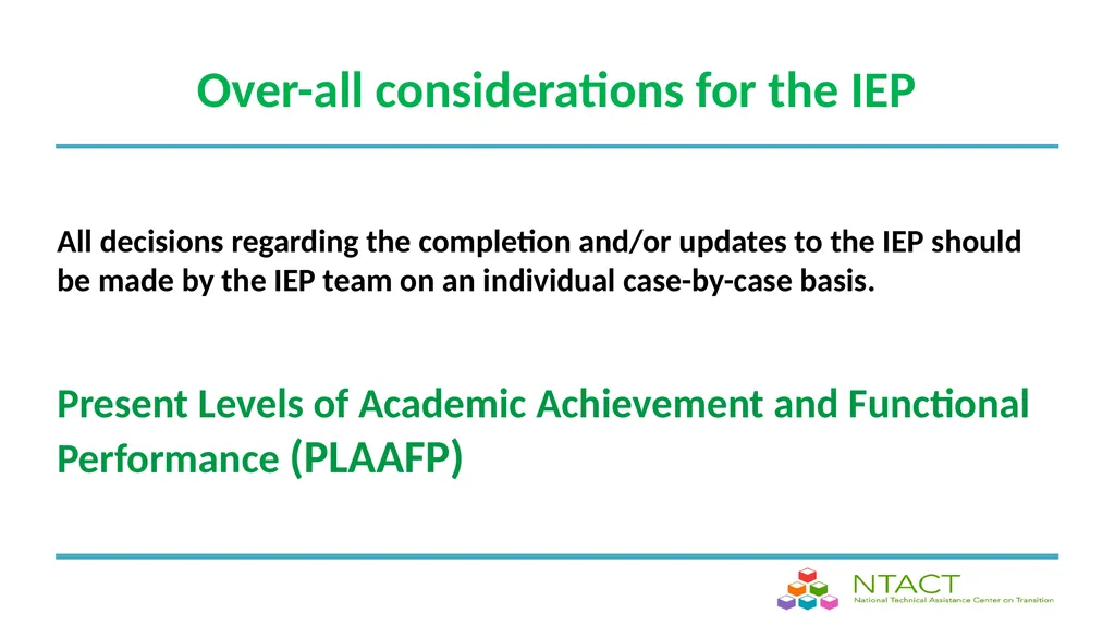 IEP Development and Implementation Considerations - slide 15 of 61