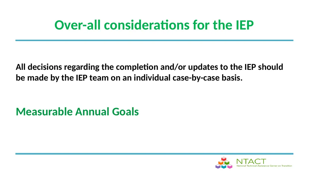 IEP Development and Implementation Considerations - slide 35 of 61