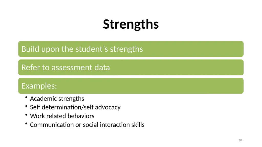 IEP Development and Implementation Considerations - slide 30 of 61