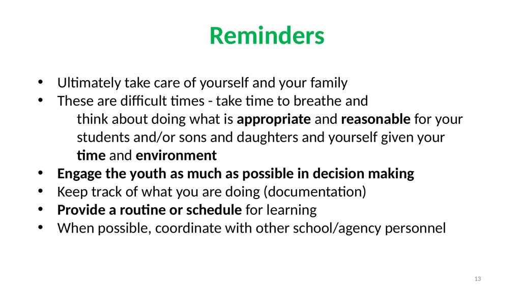 IEP Development and Implementation Considerations - slide 13 of 61