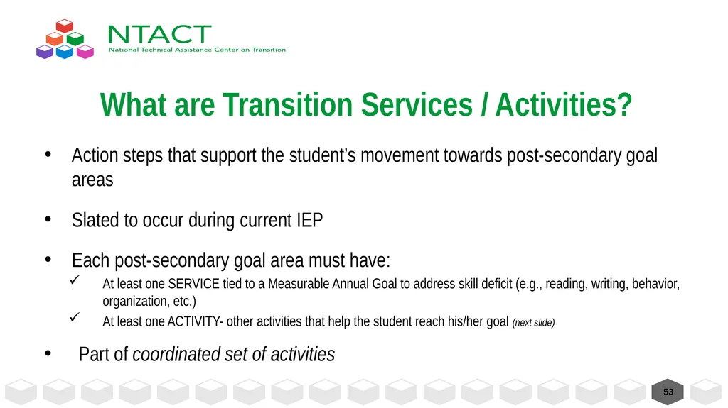 IEP Development and Implementation Considerations - slide 53 of 61