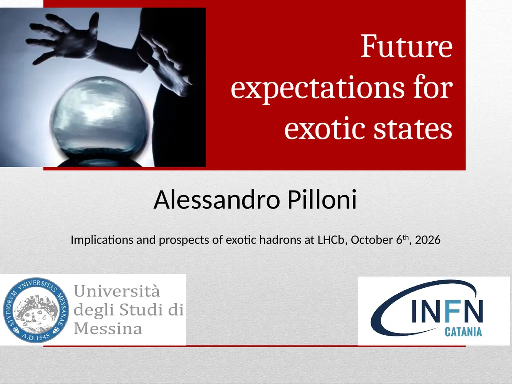 Future expectations for exotic states Alessandro - slide 1 of 38