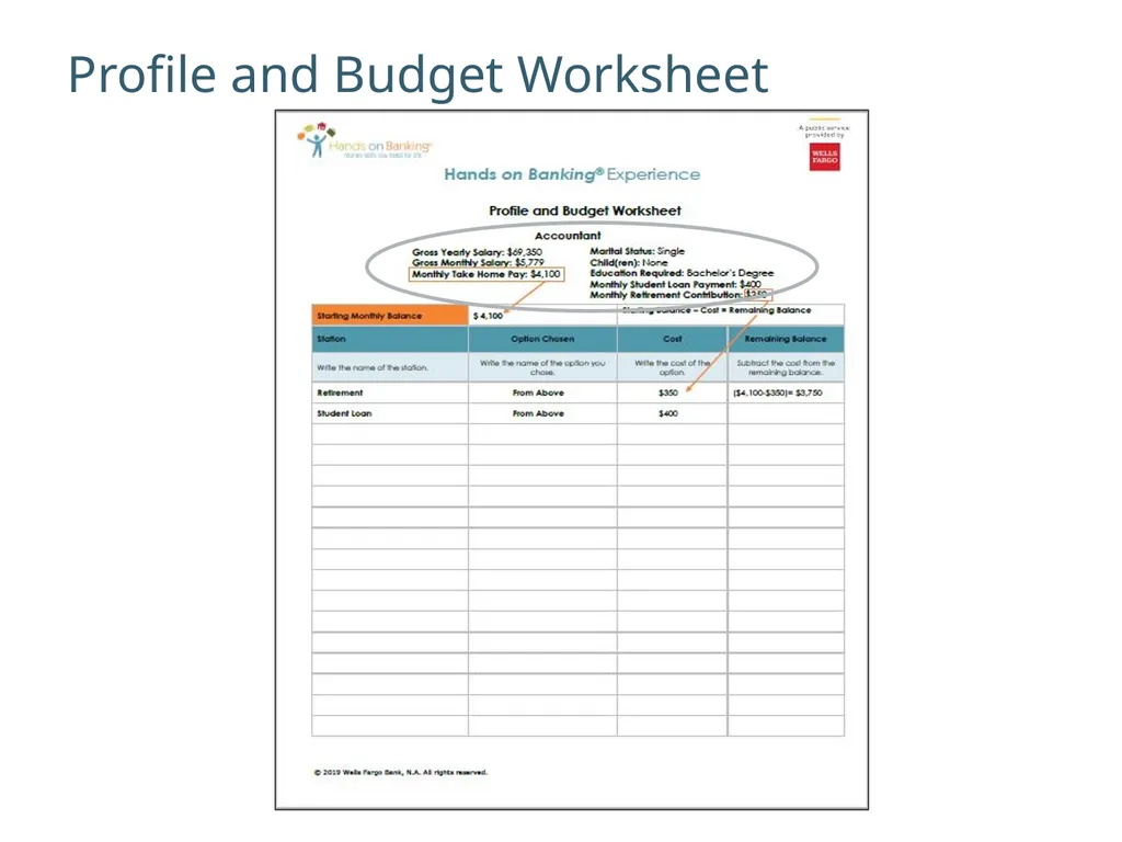 Hands on Banking Experience Profile and Budget - slide 2 of 24