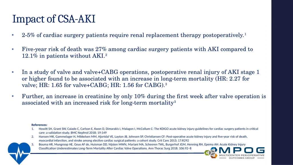 Avoiding Kidney Injury: Cardiac Surgery Objectives - slide 6 of 32