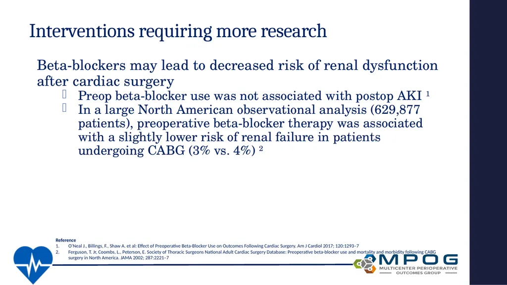 Avoiding Kidney Injury: Cardiac Surgery Objectives - slide 30 of 32