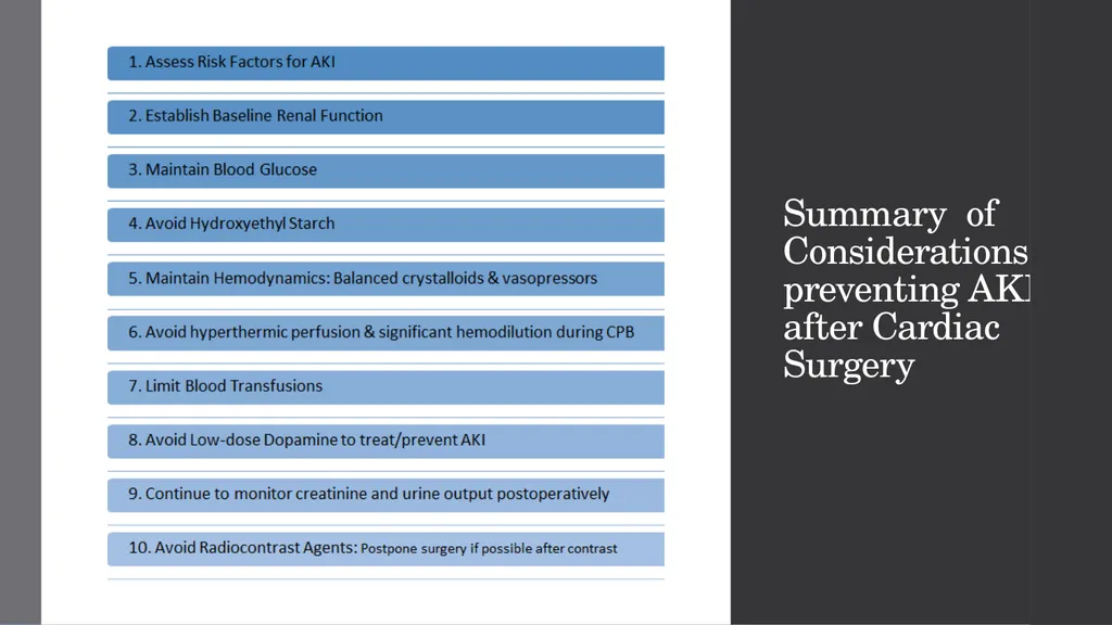 Avoiding Kidney Injury: Cardiac Surgery Objectives - slide 28 of 32