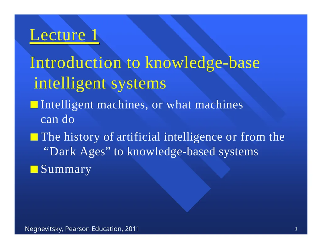 Lecture 1 Introduction to knowledge-base - slide 1 of 48