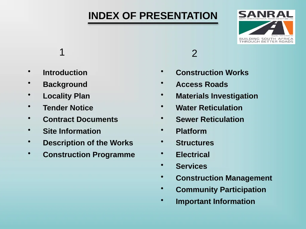 CONTRACT NR. SANRAL C002-048-2024/1 Relocation of - slide 2 of 38