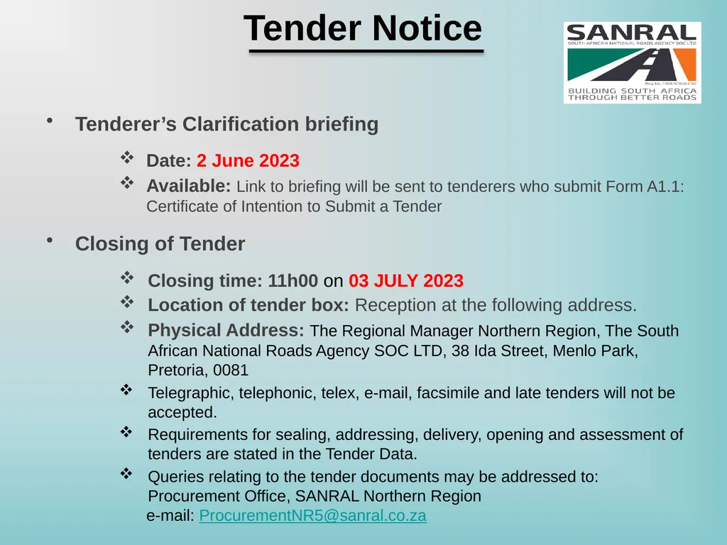 CONTRACT NR. SANRAL C002-048-2024/1 Relocation of - slide 6 of 38
