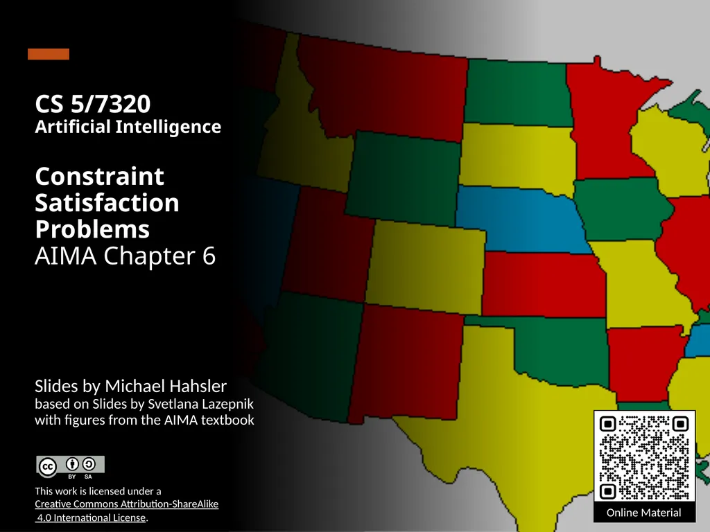 CS 5/7320 Artificial Intelligence Constraint - slide 1 of 18