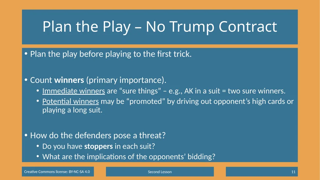 Basic Beginning Bridge Lesson 2 – Declarer Play - slide 11 of 15