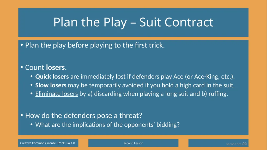 Basic Beginning Bridge Lesson 2 – Declarer Play - slide 13 of 15