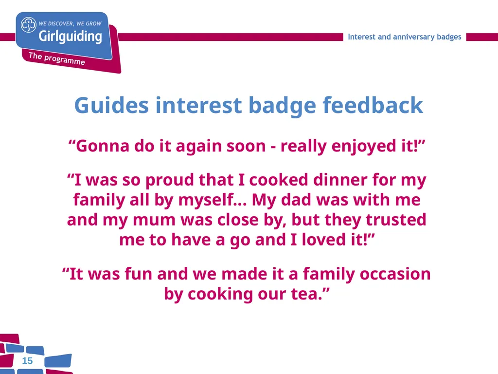Interest and Anniversary badges Today’s trainer: - slide 15 of 25