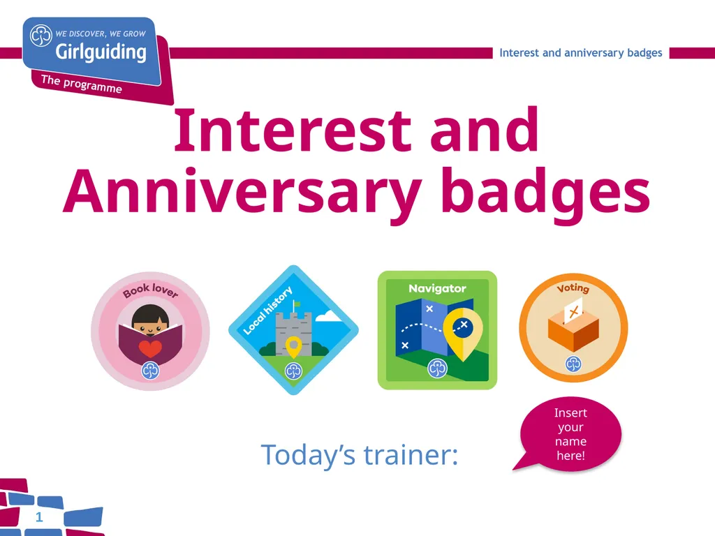 Interest and Anniversary badges Today’s trainer: - slide 1 of 25