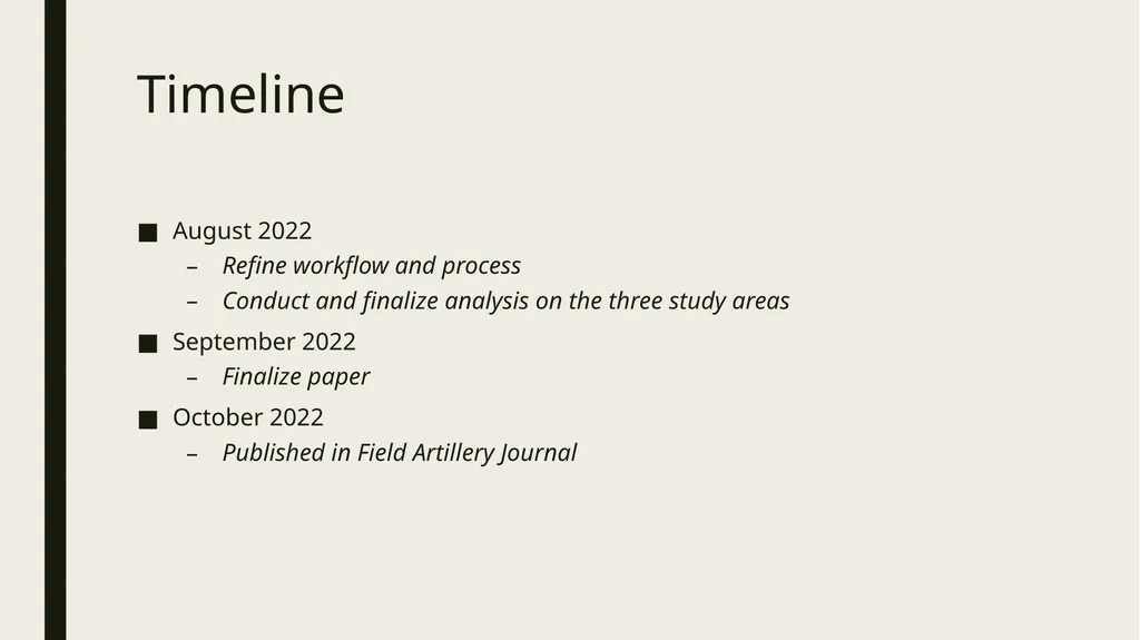 Field Artillery Site Suitability Analysis Captain - slide 20 of 21
