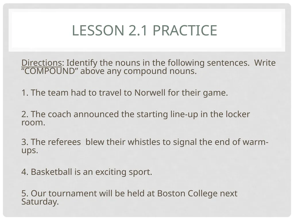 Grade 6 Grammar Studies Unit 2: Nouns Unit - slide 4 of 16