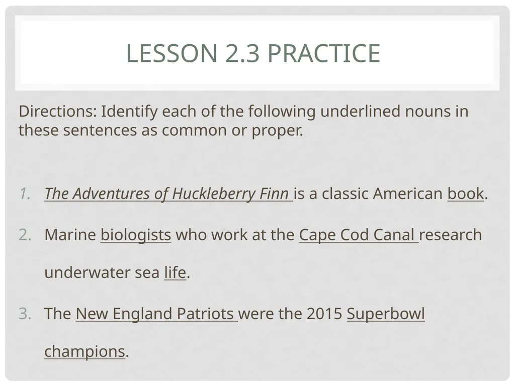 Grade 6 Grammar Studies Unit 2: Nouns Unit - slide 9 of 16