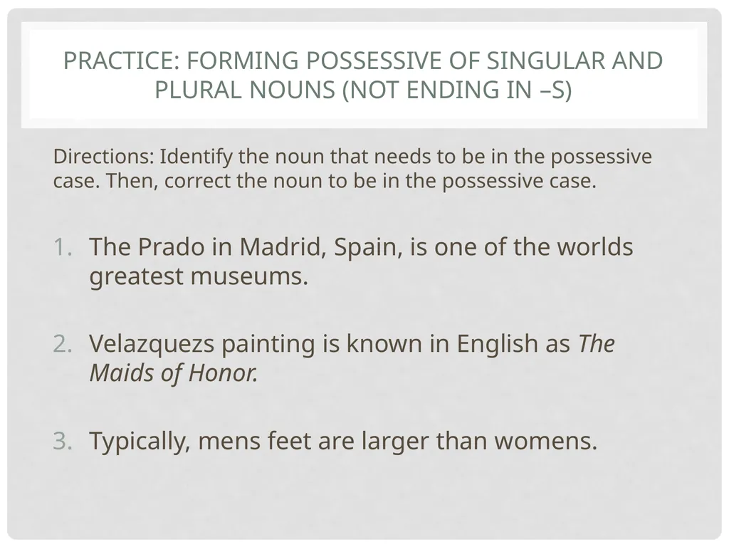 Grade 6 Grammar Studies Unit 2: Nouns Unit - slide 14 of 16