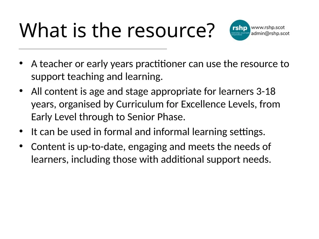 https://rshp.scot A national teaching and learning - slide 3 of 20