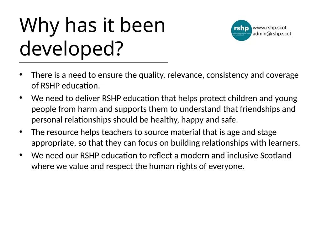https://rshp.scot A national teaching and learning - slide 5 of 20