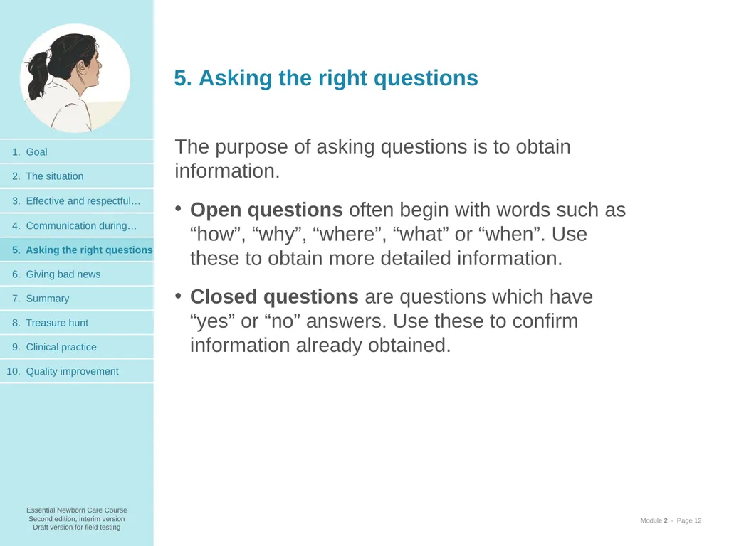 Communication skills 1. Goal and learning outcomes - slide 12 of 23