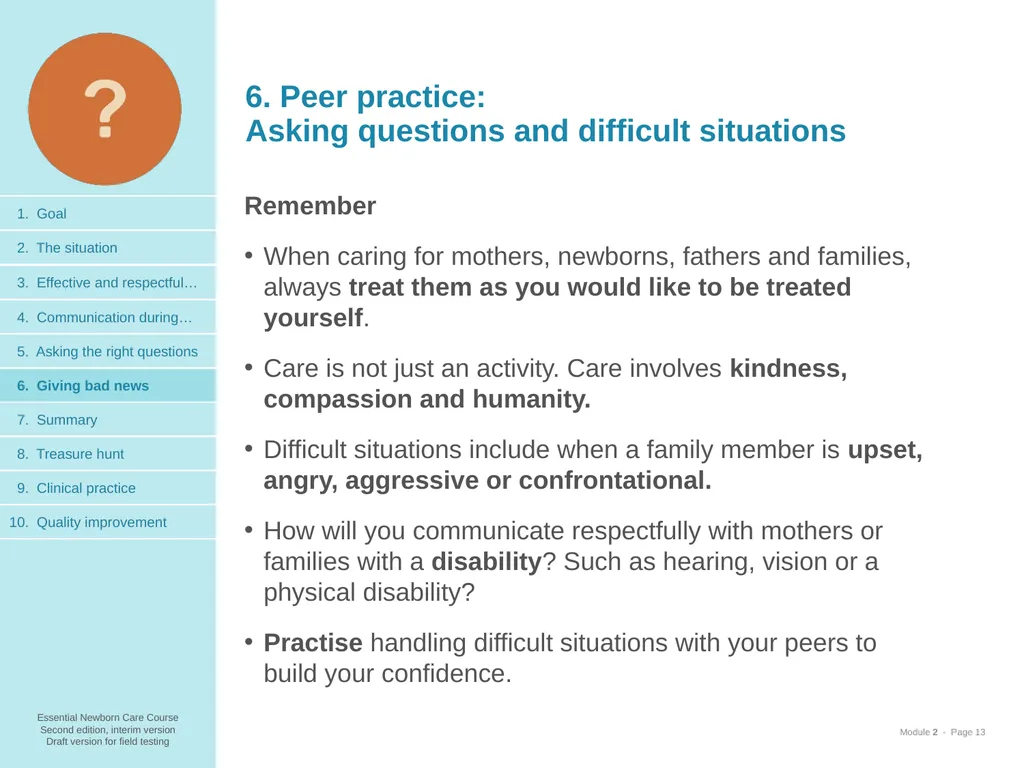 Communication skills 1. Goal and learning outcomes - slide 13 of 23