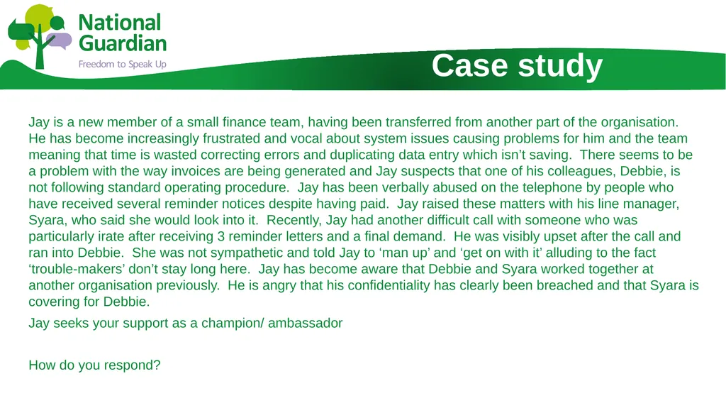 Information Session for Freedom To Speak Up - slide 19 of 24