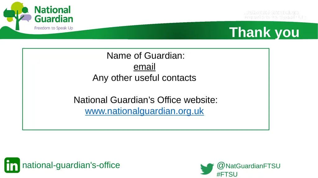 Information Session for Freedom To Speak Up - slide 24 of 24