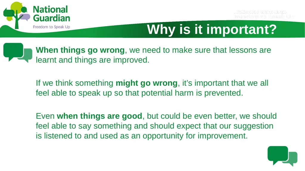 Information Session for Freedom To Speak Up - slide 6 of 24
