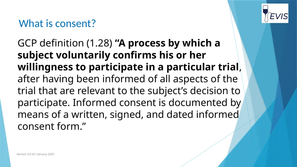 EVIS Informed Consent EVIS Training Video Version - slide 2 of 16