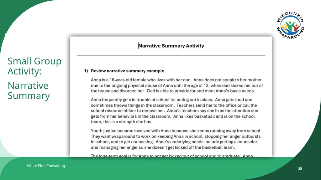 The Wraparound Assessment Process 1 Jessica - slide 58 of 61