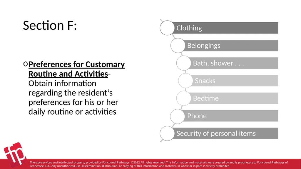 Functional Pathways MDS Section B-F Therapy - slide 40 of 47