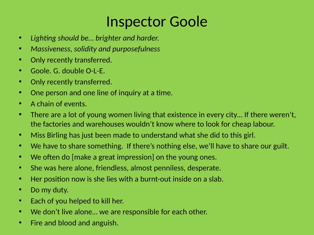 An Inspector Calls Character quotations Birling: - slide 13 of 16