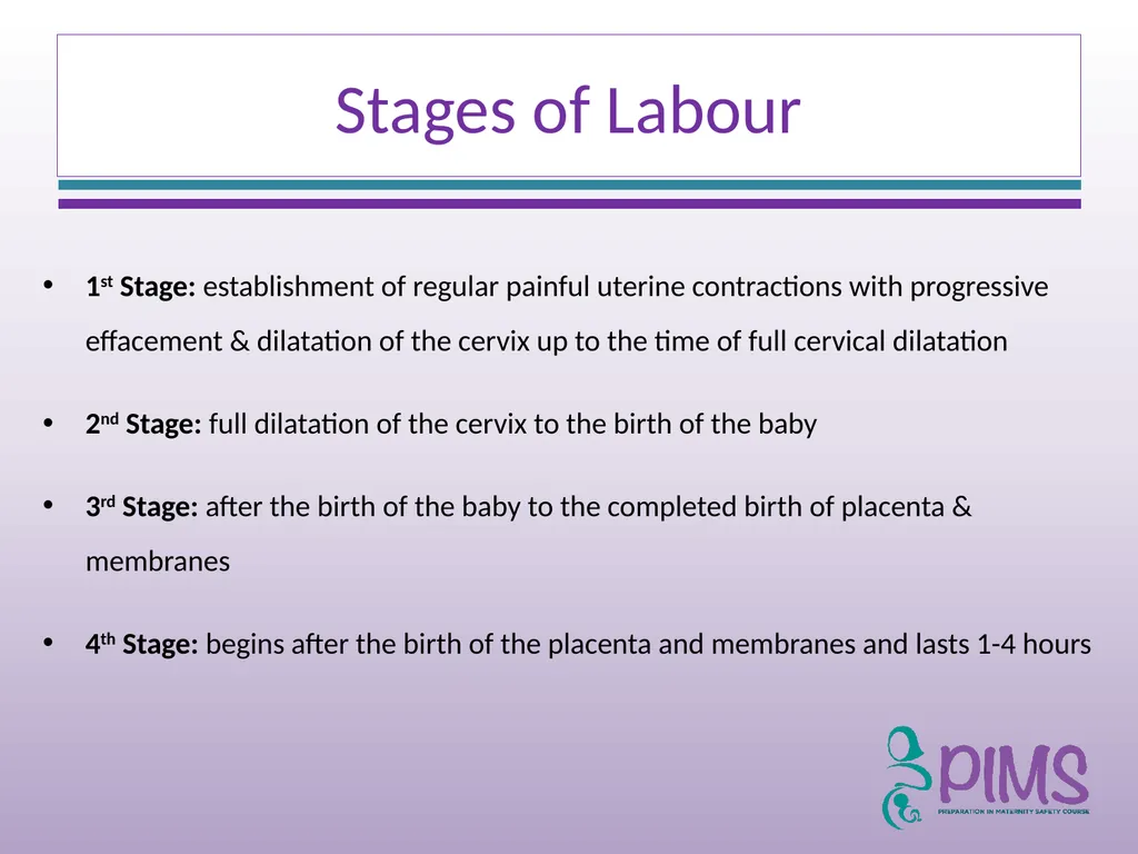 Normal Labour and Birth Objectives Define normal - slide 8 of 35