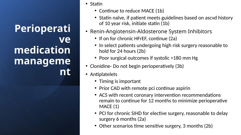 Preoperative cardiovascular risk assessment and - slide 20 of 27
