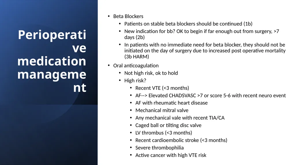 Preoperative cardiovascular risk assessment and - slide 21 of 27