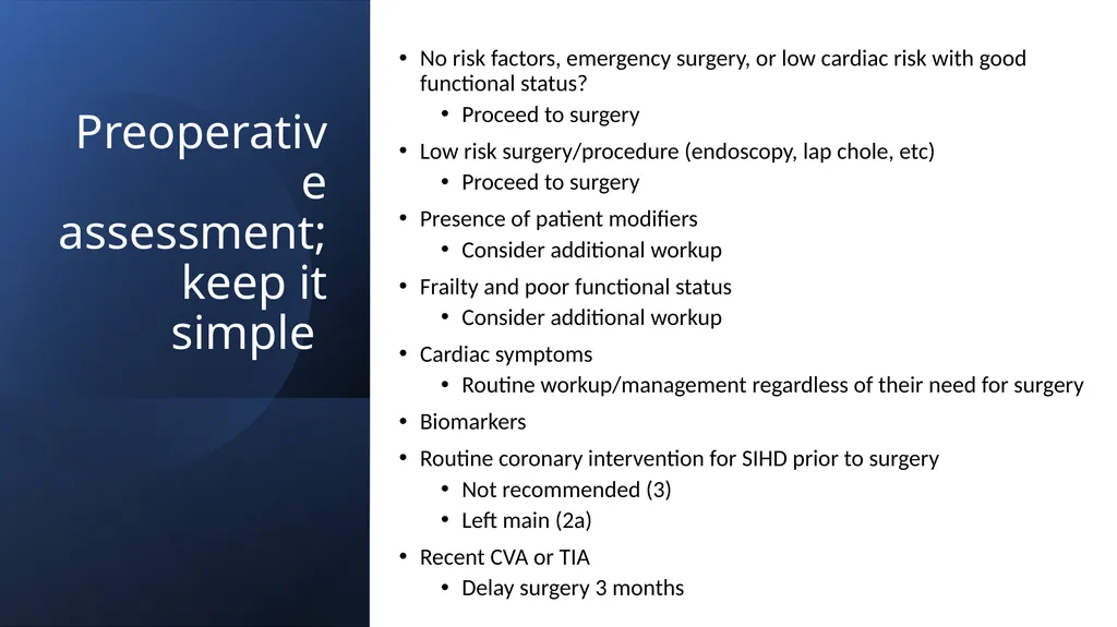 Preoperative cardiovascular risk assessment and - slide 19 of 27