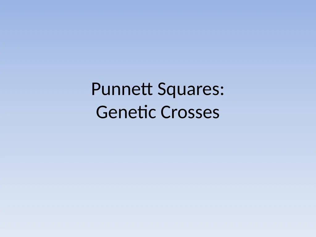 Punnett Squares: Genetic Crosses Making Genetic - slide 1 of 23