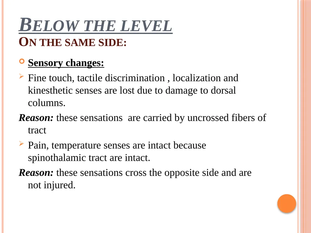 Hemi section of spinal cord - Brown sequard - slide 9 of 19
