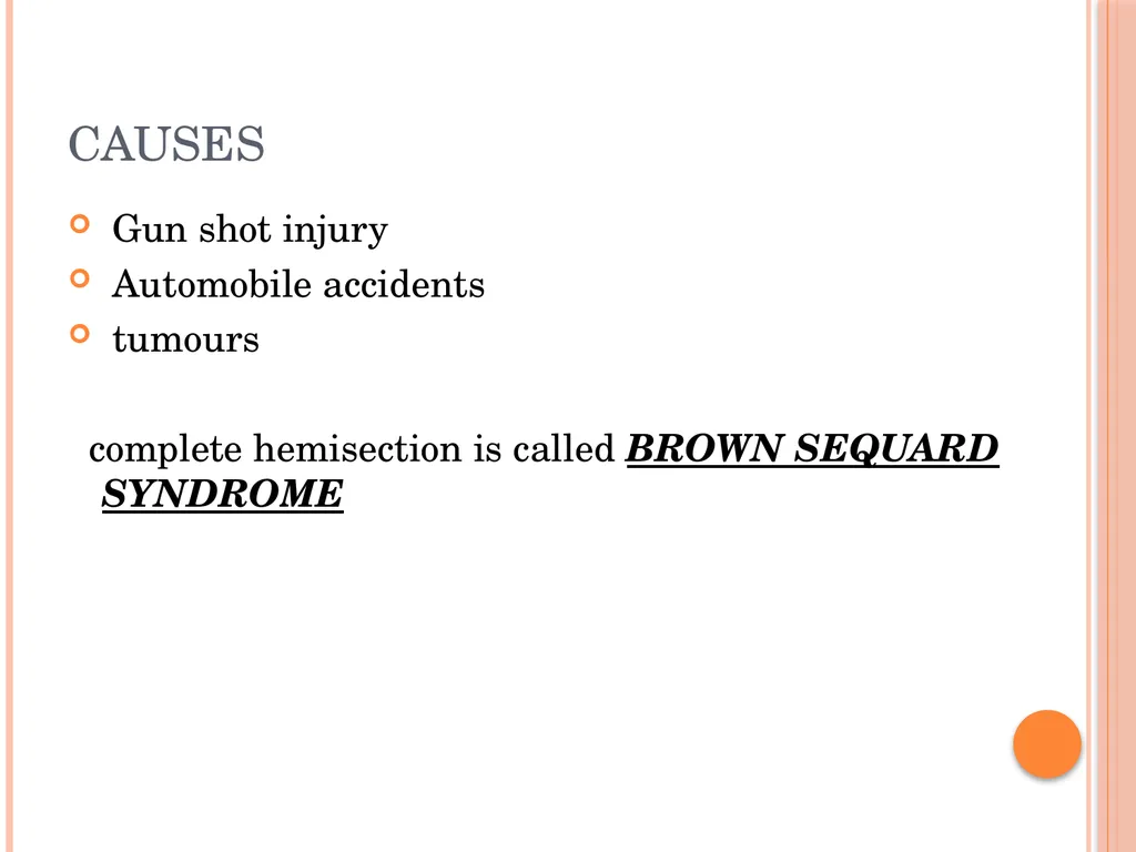 Hemi section of spinal cord - Brown sequard - slide 3 of 19