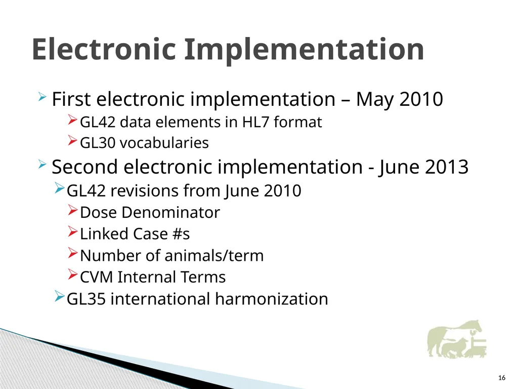 VICH Pharmacovigilance Guidelines Development and - slide 16 of 32