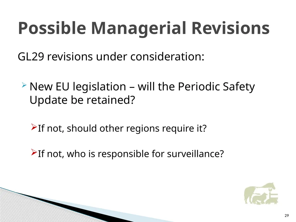VICH Pharmacovigilance Guidelines Development and - slide 29 of 32