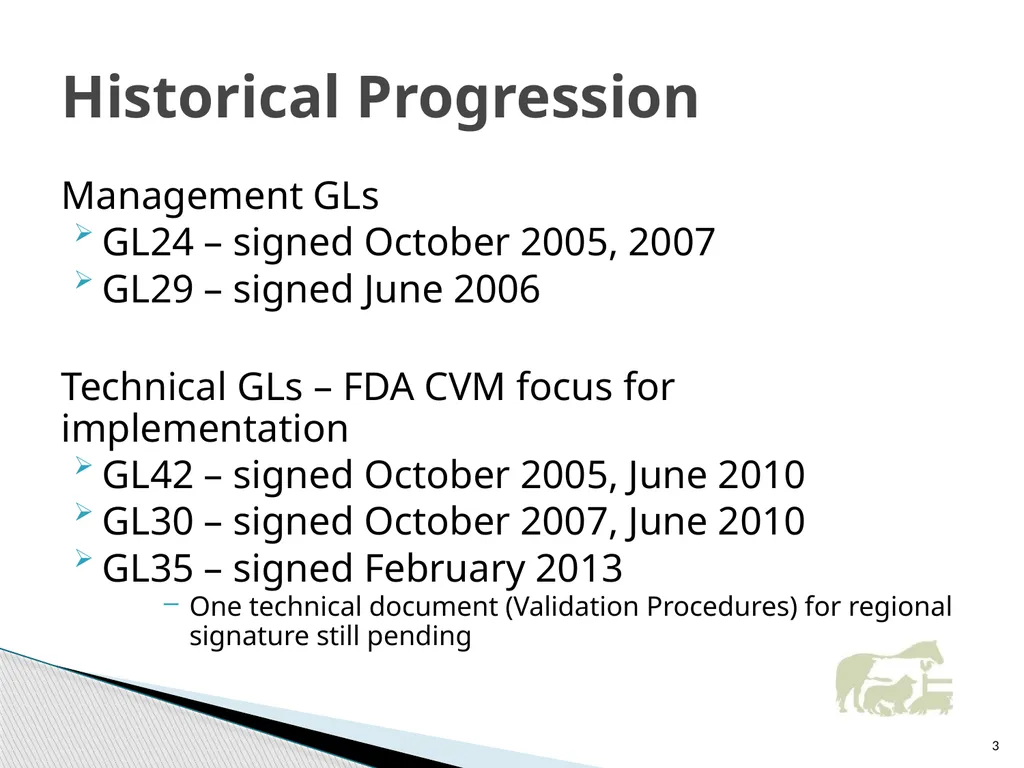 VICH Pharmacovigilance Guidelines Development and - slide 3 of 32